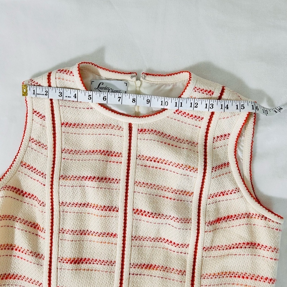 Lourdes Chávez dress and tunic size 12 beige color with orange stripes - Picture 13 of 16